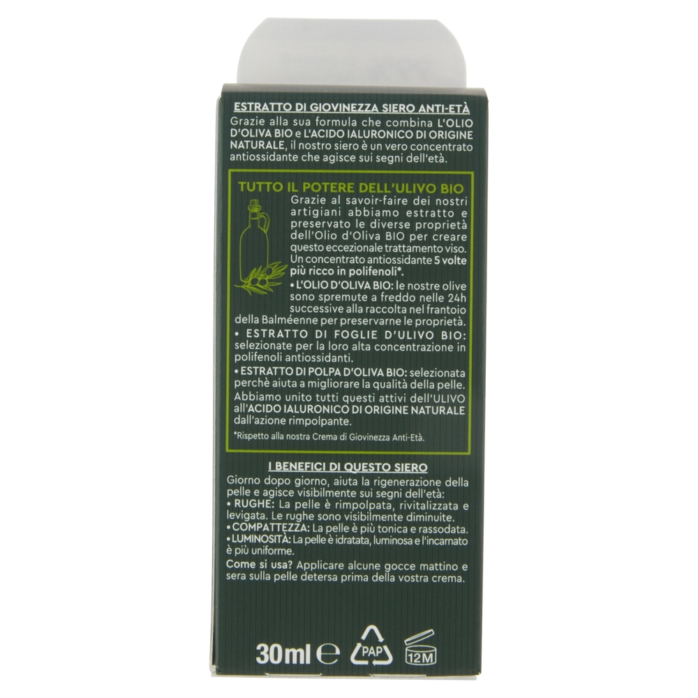 Tesori di Provenza Siero Bio Estratto di Giovinezza, Anti-età e Rimpolpante, 30 ml
